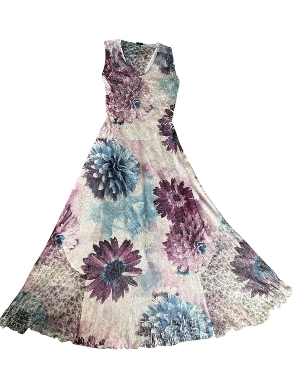 Komarov Floral Lace Dress Size XL Lace Up Back Maxi